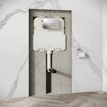 Idaho Pneumatic Concealed Cistern with Chrome Flush Plate - Square Buttons