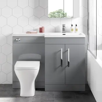 Avon Stone Grey Combination Vanity Basin and Atlanta Toilet 1100mm - Right Handed