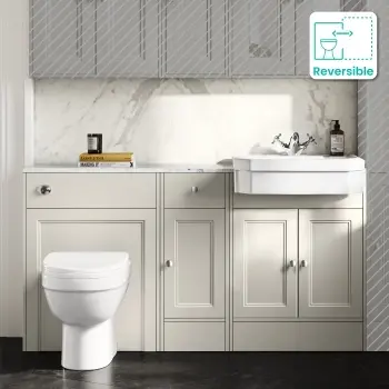 Monaco Chalk White Combination Vanity Traditional Basin with Marble Top and Seattle Toilet 1500mm