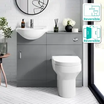 Quartz Stone Grey Combination Vanity Basin and Denver Toilet 950mm