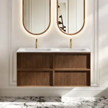 Bora Natural Walnut Wall Hung Basin Drawer Vanity 1200mm