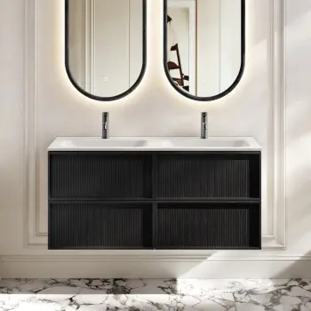 Bora Black Oak Wall Hung Basin Drawer Vanity 1200mm