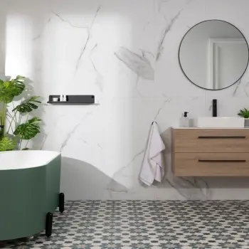 Trepanel Aqua Luxe® Carrara Soft Marble Effect Embossed Satin SPC Wall Panel 4 Pack ( Covers 2.80 SQM)