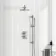 Suir Premium Brushed Nickel Round Thermostatic Shower Set with Knurled Detailing
