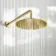 Suir Premium Brushed Brass Round Thermostatic Shower Set with Knurled Detailing