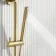 Suir Premium Brushed Brass Round Thermostatic Shower Set with Knurled Detailing