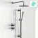 Suir Premium Brushed Gunmetal Round Thermostatic Shower Set with Knurled Detailing