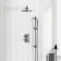 Suir Premium Brushed Gunmetal Round Thermostatic Shower Set with Knurled Detailing