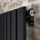 Faro Matt Black Single Flat Panel Horizontal Radiator 600x1400mm
