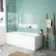 Geneva Easy Clean 6mm Bath Screen with Towel Rail - 800mm