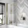 Zurich Easy Clean Brushed Brass Framed Bath Screen - 800mm