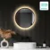 Delilah Battery Powered Black Framed Round Backlit LED Mirror 500mm