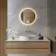 Delilah Battery Powered Brushed Brass Round Backlit LED Mirror 500mm