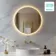 Delilah Battery Powered Brushed Brass Round Backlit LED Mirror 600mm