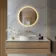 Delilah Battery Powered Brushed Brass Round Backlit LED Mirror 600mm