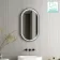 Ada Pill Black Framed Illuminated LED Mirror 900x500mm