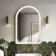 Maya Brushed Brass Arched Illuminated LED Mirror 750x500mm