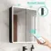 Aurora Matt Black Illuminated LED Mirror Cabinet With BLUETOOTH Speaker 700x600mm