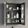 Selma Battery Powered Matt Black Illuminated LED Mirror Cabinet 700x600mm