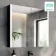 Selma Battery Powered Matt Black Illuminated LED Mirror Cabinet 700x800mm