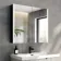 Selma Battery Powered Matt Black Illuminated LED Mirror Cabinet 700x800mm