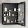 Aurora Battery Powered Matt Black Illuminated LED Mirror Cabinet 600x450mm
