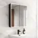 Aurora Battery Powered Matt Black Illuminated LED Mirror Cabinet 700x600mm
