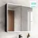 Aurora Battery Powered Matt Black Illuminated LED Mirror Cabinet 700x800mm