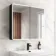 Aurora Battery Powered Matt Black Illuminated LED Mirror Cabinet 700x800mm
