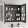 Aurora Battery Powered Matt Black Illuminated LED Mirror Cabinet 700x800mm