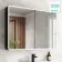 Aurora Battery Powered Matt Black Illuminated LED Mirror Cabinet 700x1000mm