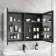 Aurora Battery Powered Matt Black Illuminated LED Mirror Cabinet 700x1000mm