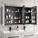 Aurora Battery Powered Matt Black Illuminated LED Mirror Cabinet 700x1200mm