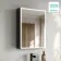 Esme Battery Powered Matt Black Illuminated LED Mirror Cabinet 600x450mm