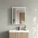 Esme Battery Powered Matt Black Illuminated LED Mirror Cabinet 600x450mm