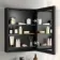Esme Battery Powered Matt Black Illuminated LED Mirror Cabinet 600x450mm