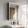 Esme Battery Powered Matt Black Illuminated LED Mirror Cabinet 700x500mm