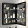 Esme Battery Powered Matt Black Illuminated LED Mirror Cabinet 700x500mm