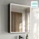 Esme Battery Powered Matt Black Illuminated LED Mirror Cabinet 700x600mm