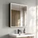 Esme Battery Powered Matt Black Illuminated LED Mirror Cabinet 700x600mm