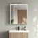 Esme Battery Powered Matt Black Illuminated LED Mirror Cabinet 700x600mm