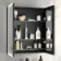 Esme Battery Powered Matt Black Illuminated LED Mirror Cabinet 700x600mm