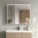 Esme Battery Powered Matt Black Illuminated LED Mirror Cabinet 700x800mm