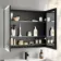 Esme Battery Powered Matt Black Illuminated LED Mirror Cabinet 700x800mm
