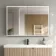 Esme Battery Powered Matt Black Illuminated LED Mirror Cabinet 700x1000mm