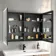 Esme Battery Powered Matt Black Illuminated LED Mirror Cabinet 700x1000mm