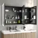 Esme Battery Powered Matt Black Illuminated LED Mirror Cabinet 700x1200mm