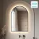 Maya Battery Powered Black Framed Arched Backlit Illuminated LED Mirror 750x500mm