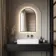 Maya Battery Powered Black Framed Arched Backlit Illuminated LED Mirror 750x500mm