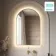 Maya Battery Powered Brushed Brass Arched Backlit Illuminated LED Mirror 750x500mm